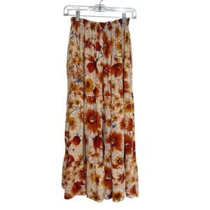 Band of the Free Viscose Floral Maxi Skirt in Warm Floral - Size XS